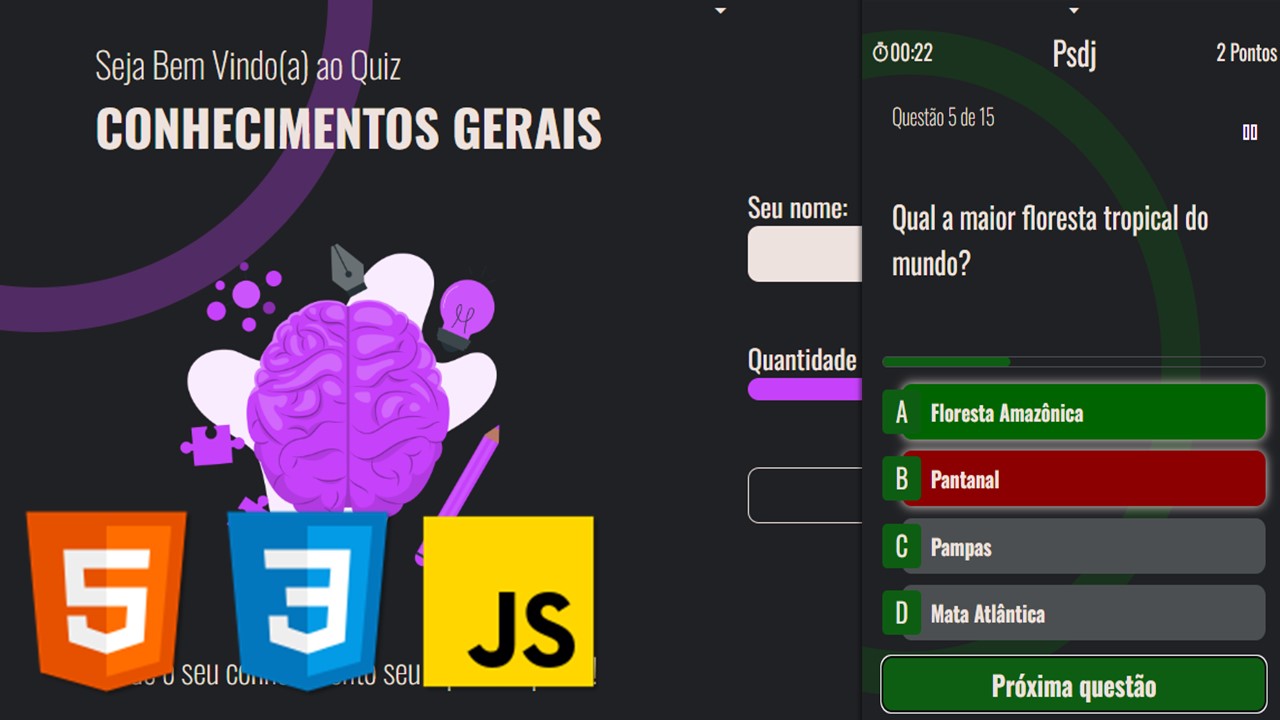 Projeto Quiz Conhecimentos Gerais